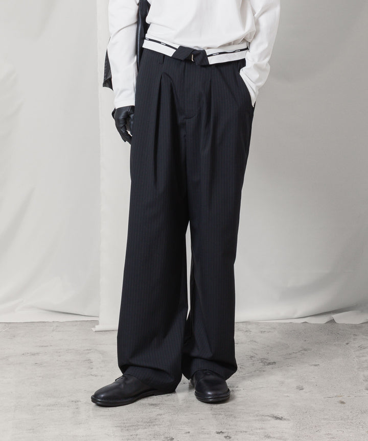 ATTACHMENT アタッチメントのT/W/SI STRETCH GABARDINE FLAP TROUSERS - S.BLACKの公式通販サイトsession福岡セレクトショップ