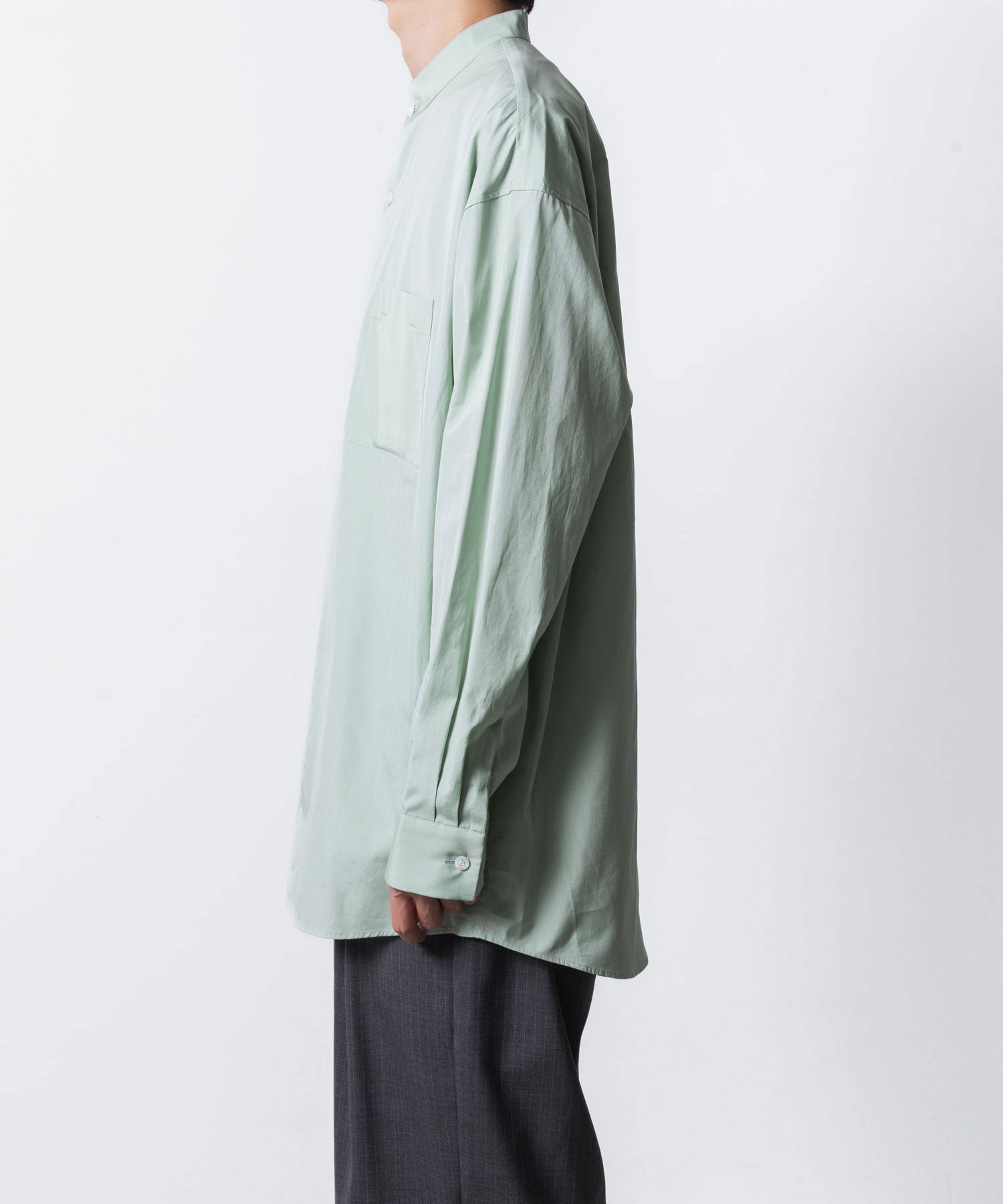 ATTACHMENT アタッチメントの140/2 GIZA BROAD BANDCOLLAR L/S SHIRT - L.GREENの公式通販サイトsession福岡セレクトショップ