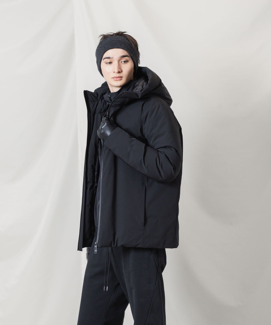 ATTACHMENT アタッチメントの3LAYER LIGHT TAFFETA HOODED DOWN JACKET - BLACKの公式通販サイトsession福岡セレクトショップ