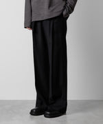 画像をギャラリービューアに読み込む, ATTACHMENT アタッチメントのWASHABLE WO/PE STRETCH SAXONY BELTED WIDE TROUSERS - BLACK 公式通販サイトsession福岡セレクトショップ
