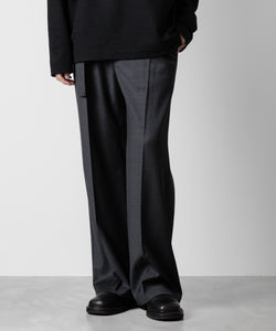 ATTACHMENT アタッチメントのWASHABLE WO/PE STRETCH SAXONY BELTED WIDE TROUSERS - D.GRAY 公式通販サイトsession福岡セレクトショップ