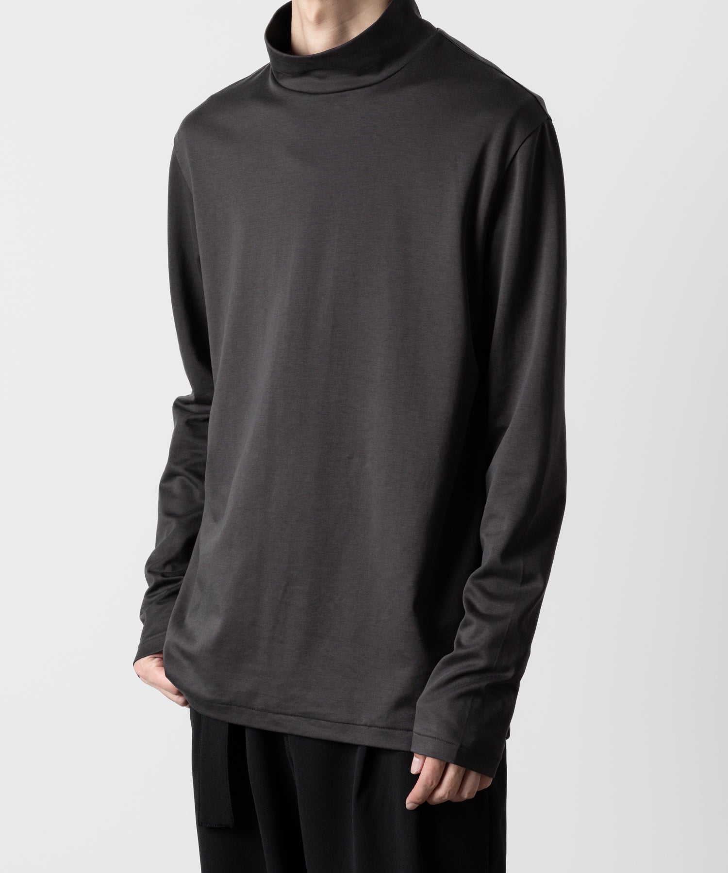 ATTACHMENT アタッチメントのCOTTON DOUBLE FACE SLIM FIT HIGHNECK L/S TEE - D.GRAY 公式通販サイトsession福岡セレクトショップ