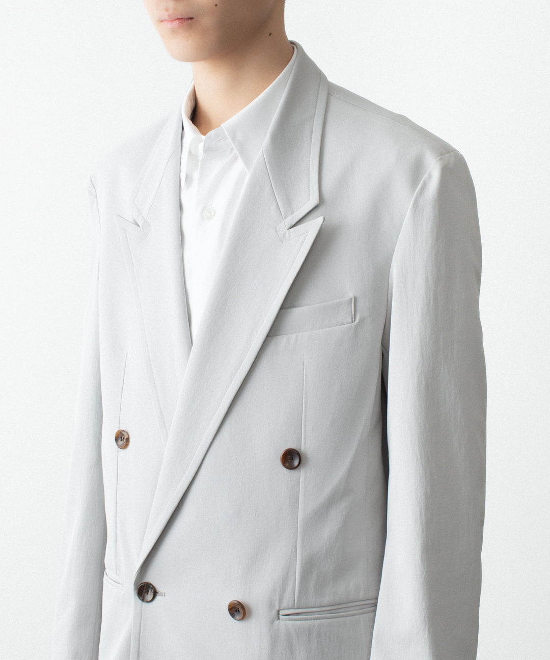 ATTACHMENT アタッチメントのPE/CO/LI DRY TWILL DOUBLE-BREASTED JKT - L.GRAYの公式通販サイトsession福岡セレクトショップ