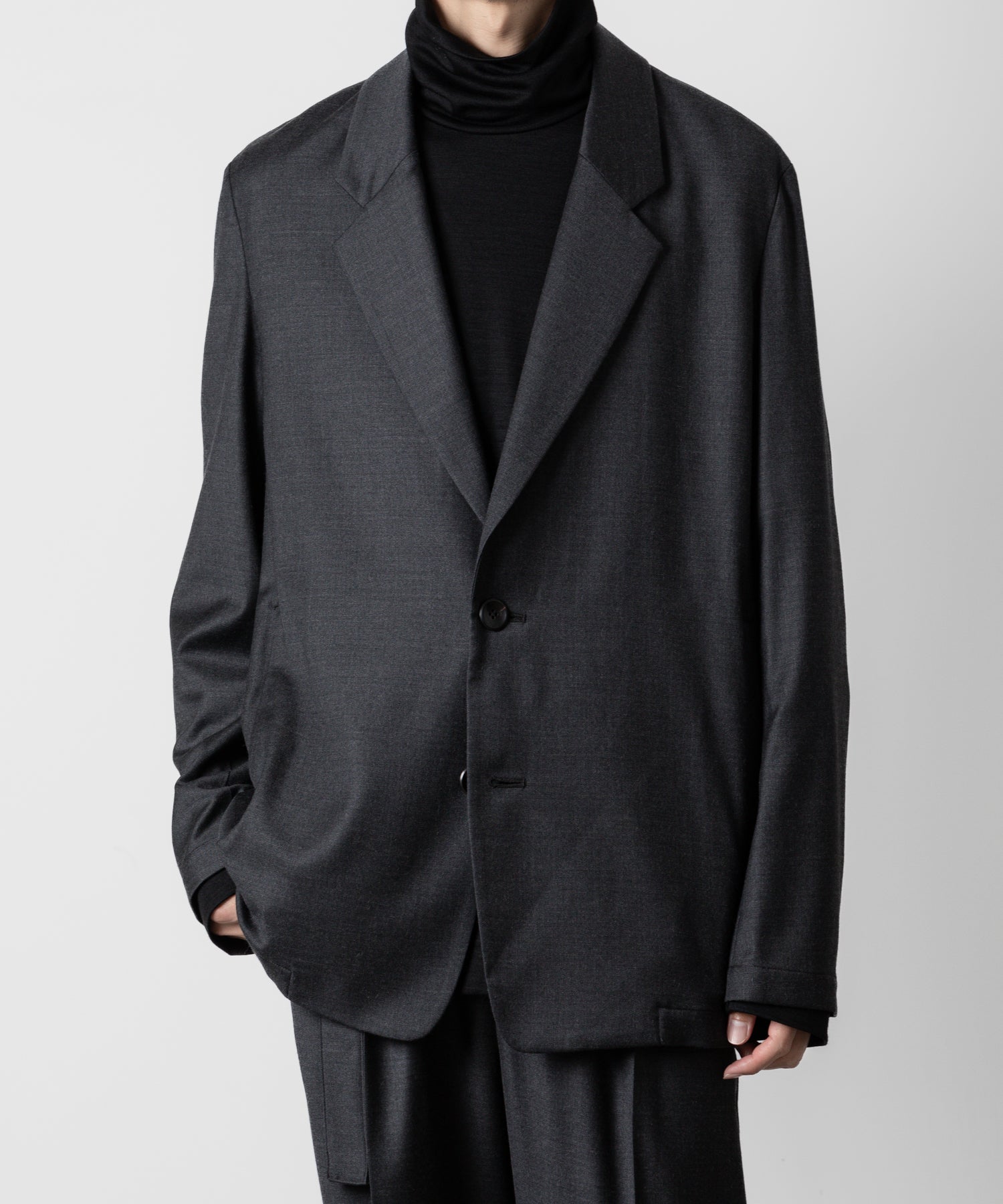 ATTACHMENT アタッチメントのWASHABLE WO/PE STRETCH SAXONY OVERSIZED LIGHT JACKET - D.GRAY 公式通販サイトsession福岡セレクトショップ