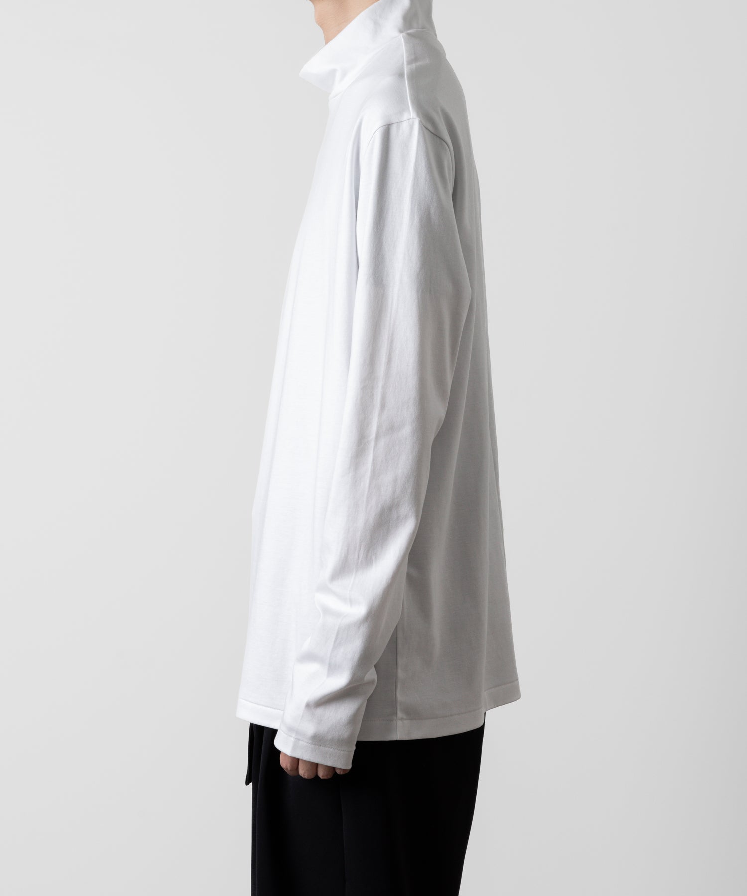 ATTACHMENT アタッチメントのCOTTON DOUBLE FACE SLIM FIT HIGHNECK L/S TEE - WHITE 公式通販サイトsession福岡セレクトショップ