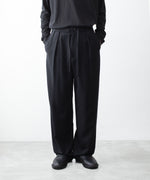 画像をギャラリービューアに読み込む, ATTACHMENT アタッチメントの2/90 WO TWIST TWILL EASY TROUSERS - BLACKの公式通販サイトsession福岡セレクトショップ

