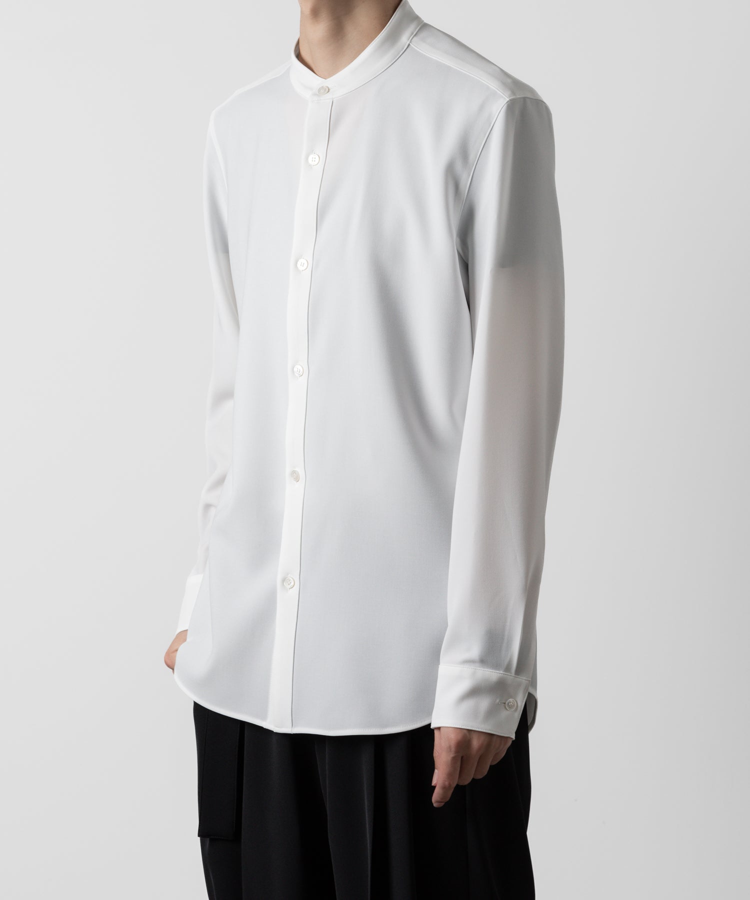 ATTACHMENT アタッチメントのPE STRETCH VIYELLA BAND COLLAR DRESS SHIRT - WHITE 公式通販サイトsession福岡セレクトショップ