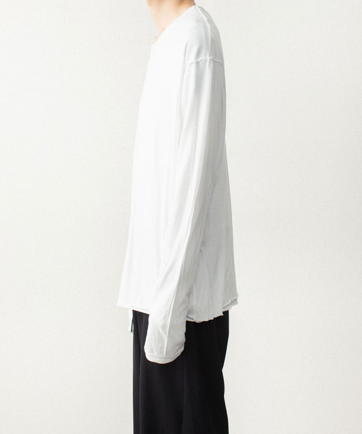ATTACHMENT アタッチメントのCO/CU JERSEY SLIM FIT LAYERED L/S TEE - WHITEの公式通販サイトsession福岡セレクトショップ