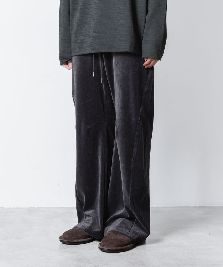 ATTACHMENT アタッチメントのCO/PE VELOR JERSEY 3D TRACK WIDE PANTS - D.GRAYの公式通販サイトsession福岡セレクトショップ