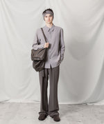 画像をギャラリービューアに読み込む, 【 ATTACHMENT 】PE STRETCH DOUBLE CLOTH BELTED STRAIGHT TROUSERS - D.KH GRAY
