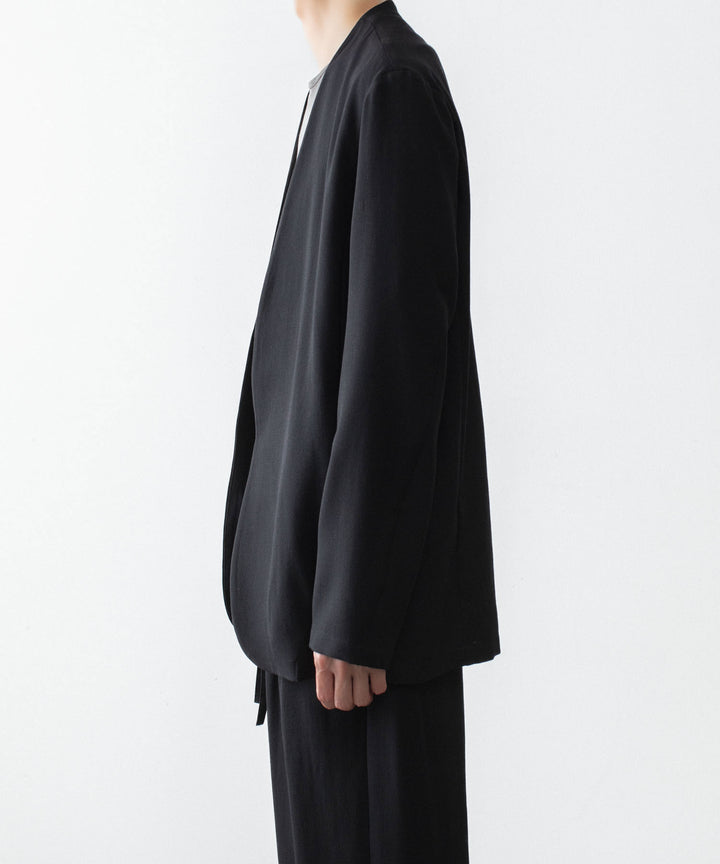 ATTACHMENT アタッチメントの2/90 WO TWIST TWILL COLLARLESS JKT - BLACKの公式通販サイトsession福岡セレクトショップ