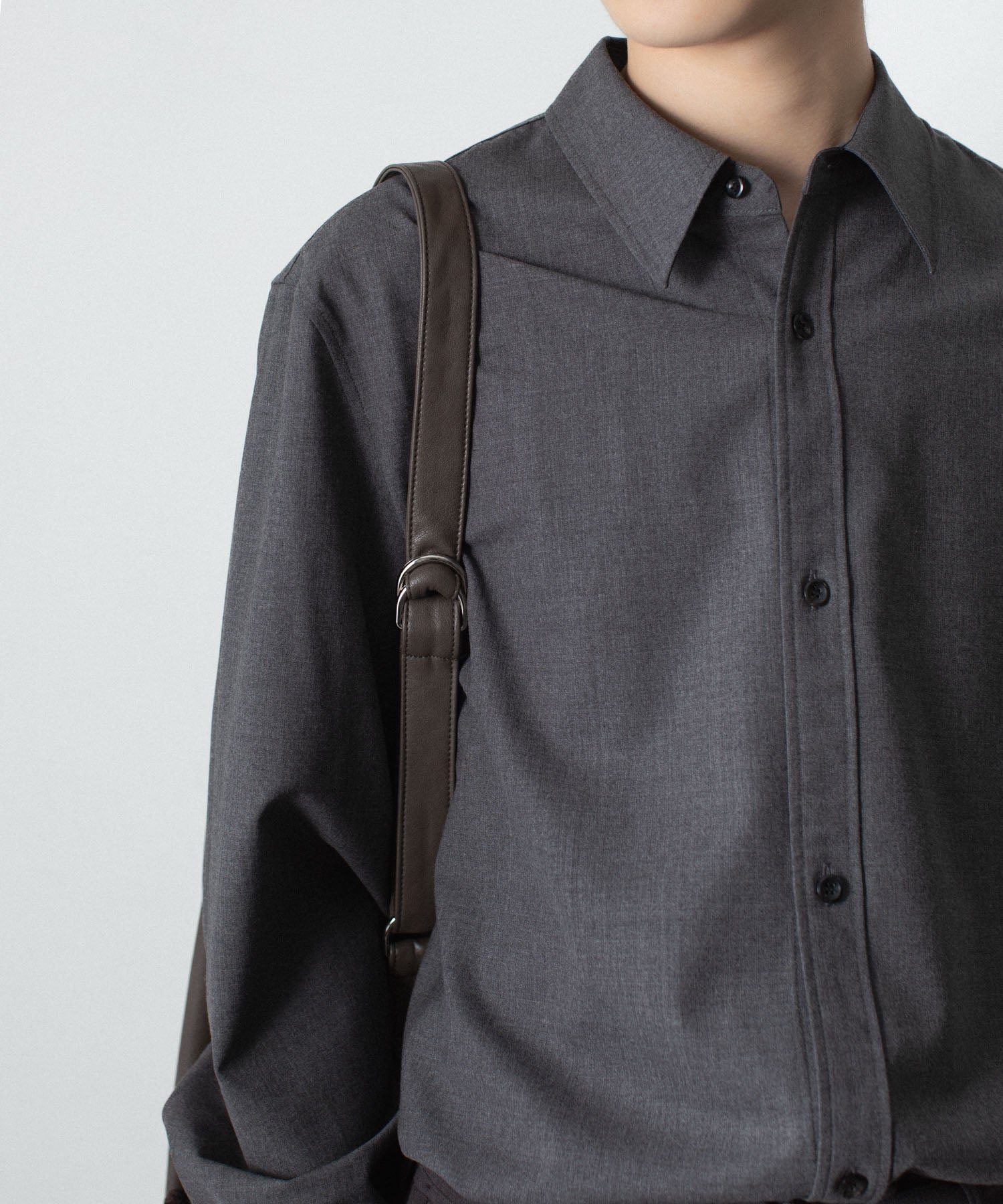 ATTACHMENT /アタッチメント】SYNTHETIC LEATHER BUCKET BAG - D.BROWN
