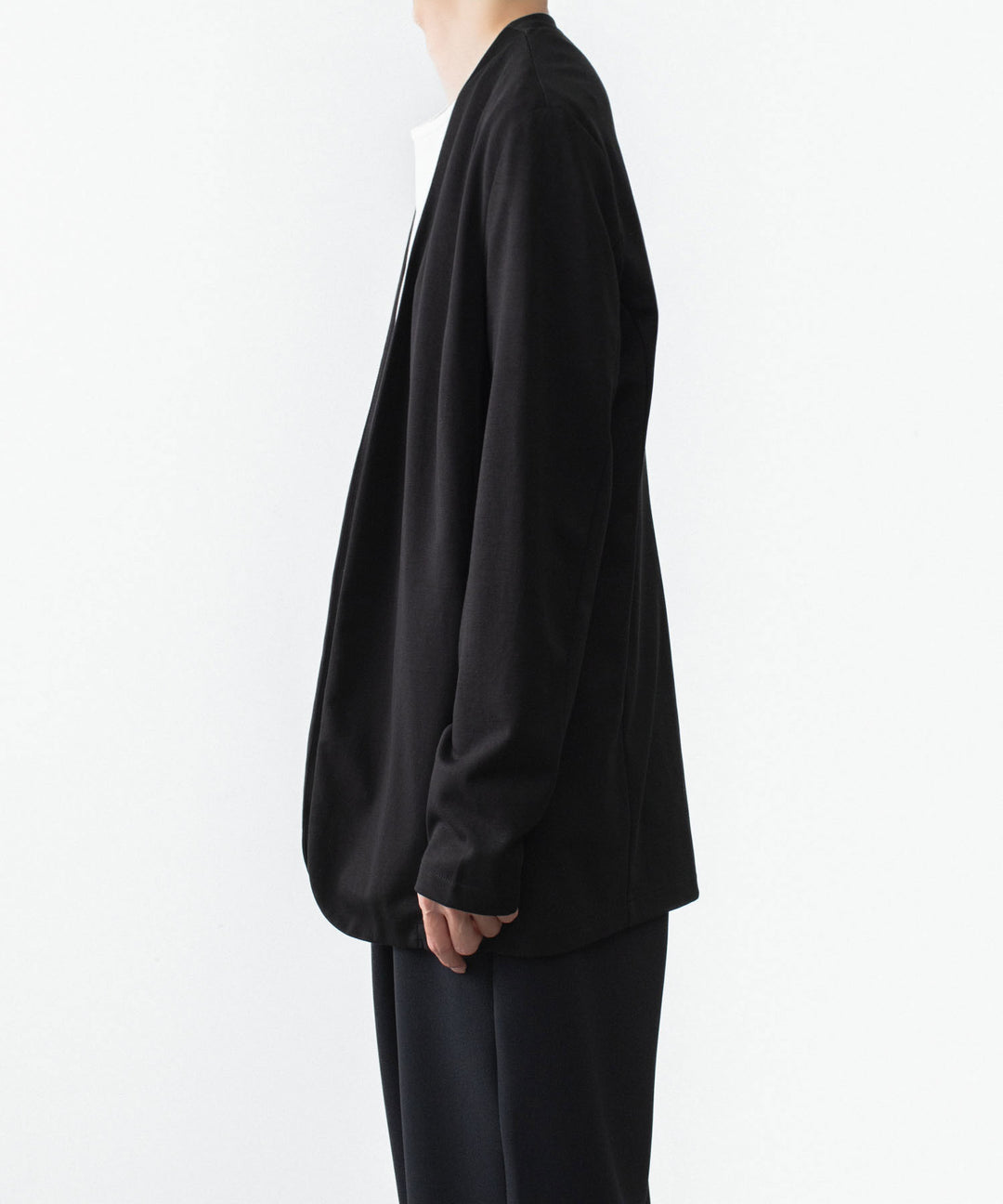 ATTACHMENT アタッチメントのCOTTON DOUBLE FACE COLLARLESS CARDIGAN - BLACKの公式通販サイトsession福岡セレクトショップ