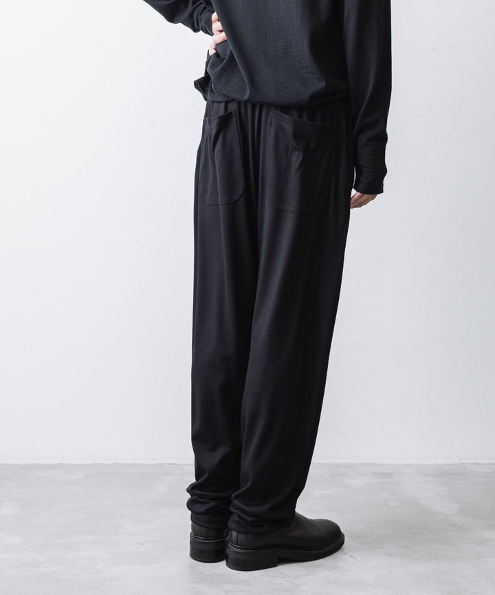 ATTACHMENT アタッチメントの1/60 WOOL SMOOTH SLIM FIT LOUNGE TROUSERS - BLACKの公式通販サイトsession福岡セレクトショップ