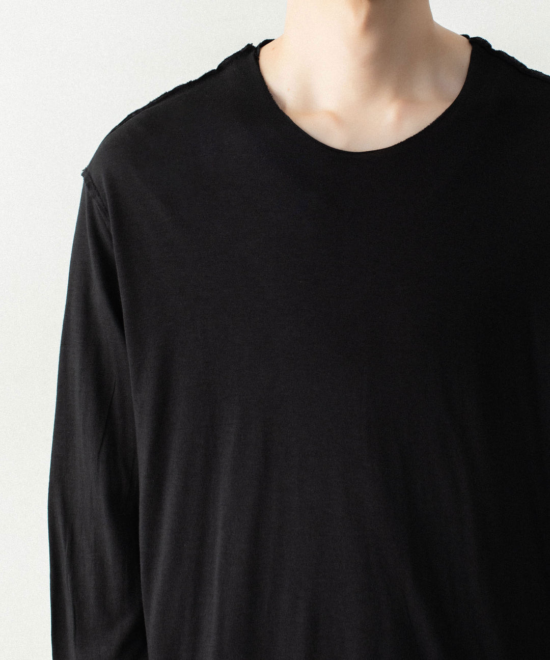 ATTACHMENT アタッチメントのCO/CU JERSEY SLIM FIT LAYERED L/S TEE - BLACKの公式通販サイトsession福岡セレクトショップ