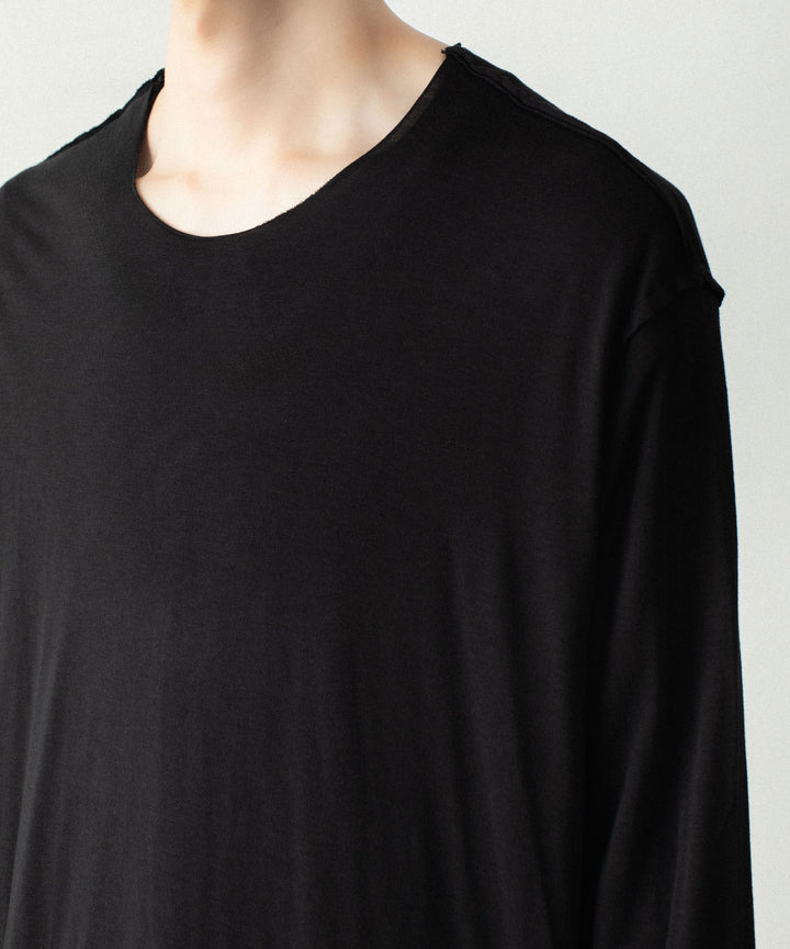 ATTACHMENT アタッチメントのCO/CU JERSEY SLIM FIT LAYERED L/S TEE - BLACKの公式通販サイトsession福岡セレクトショップ