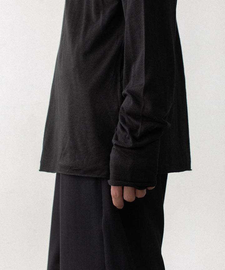 ATTACHMENT アタッチメントのCO/CU JERSEY SLIM FIT LAYERED L/S TEE - BLACKの公式通販サイトsession福岡セレクトショップ