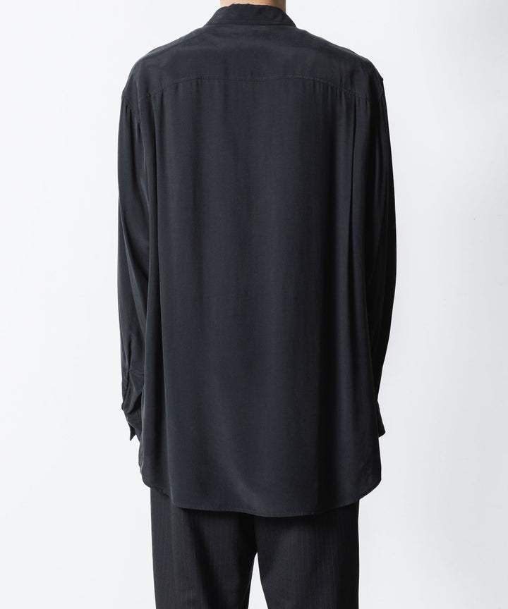 ATTACHMENT アタッチメントのCU/RY FIBRIL TAFFETA PATCH POCKET L/S SHIRT - BLACKの公式通販サイトsession福岡セレクトショップ