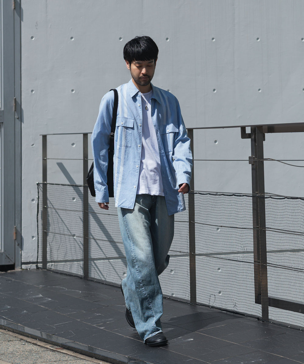 ATTACHMENT アタッチメントのCO/TEN JACQUARD LAWN PATCH POCKET L/S SHIRT - S.BLUEの公式通販サイトsession福岡セレクトショップ
