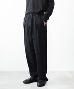 画像をギャラリービューアに読み込む, ATTACHMENT アタッチメントの2/90 WO TWIST TWILL EASY TROUSERS - BLACKの公式通販サイトsession福岡セレクトショップ
