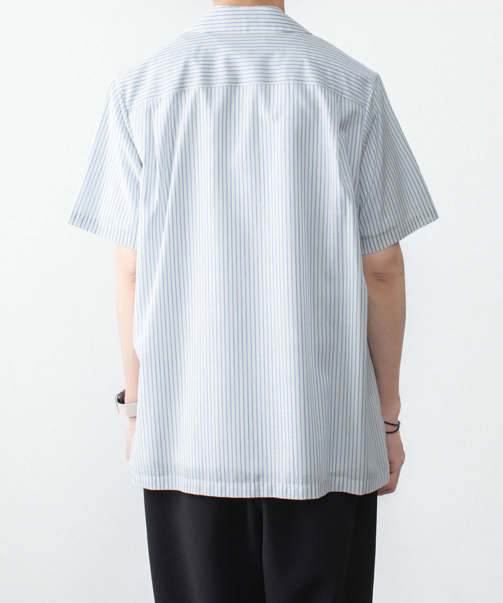 ATTACHMENT アタッチメントのWO/PE STRIPE OPEN COLLAR S/S SHIRT - S.BLUEの公式通販サイトsession福岡セレクトショップ