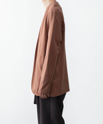 画像をギャラリービューアに読み込む, ATTACHMENT アタッチメントのCOTTON DOUBLE FACE COLLARLESS CARDIGAN - BROWNの公式通販サイトsession福岡セレクトショップ
