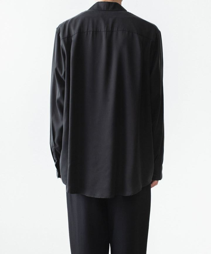 ATTACHMENT アタッチメントのCU/PE FIBRIL SATIN L/S SHIRT - BLACKの公式通販サイトsession福岡セレクトショップ
