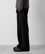 画像をギャラリービューアに読み込む, ATTACHMENT アタッチメントのWASHABLE WO/PE STRETCH SAXONY BELTED WIDE TROUSERS - BLACK 公式通販サイトsession福岡セレクトショップ
