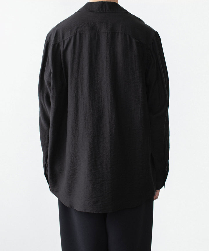 ATTACHMENT アタッチメントのLY/SI LAWN PATCH POCKET OPEN COLLAR L/S SHIRT - BLACKの公式通販サイトsession福岡セレクトショップ