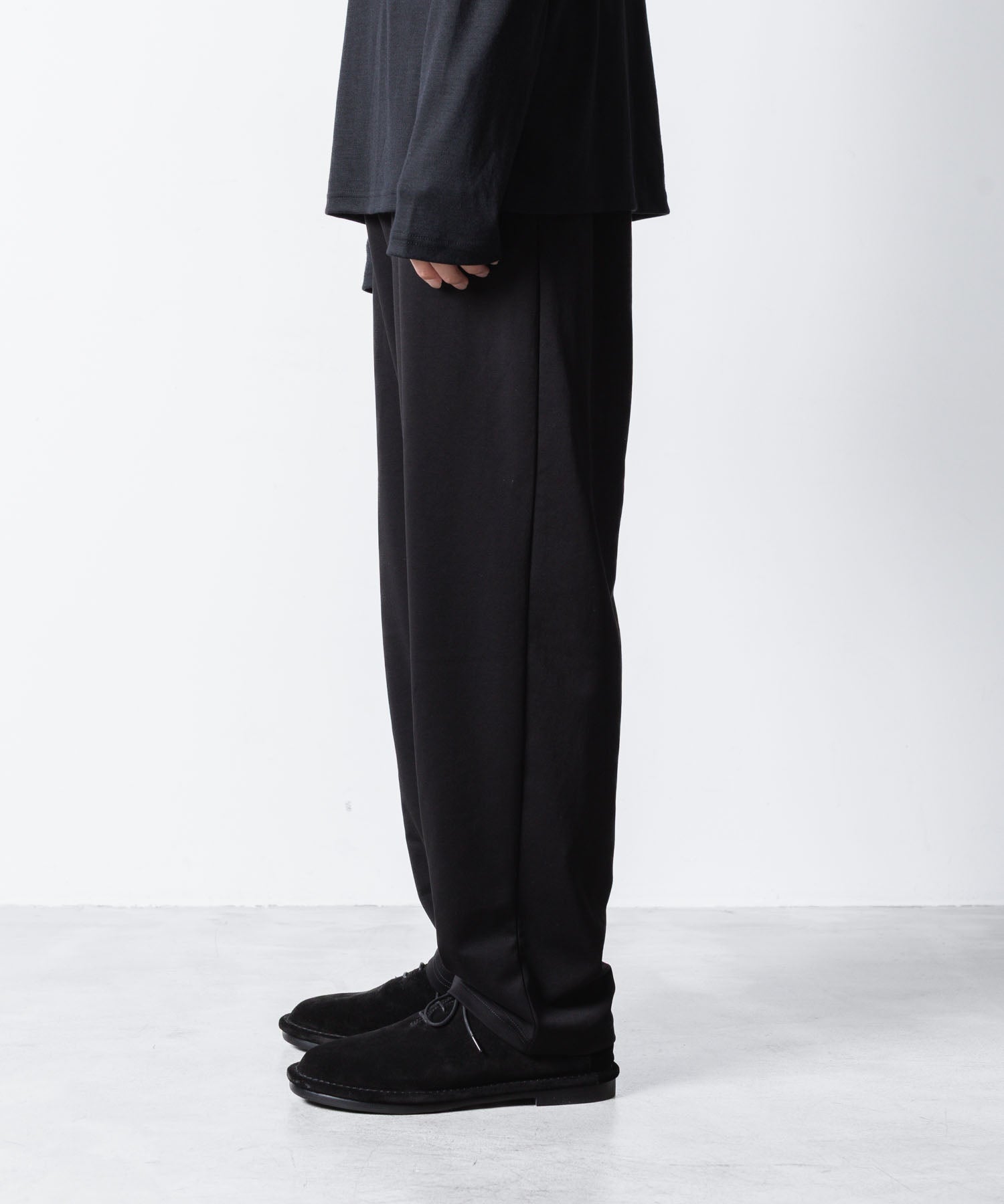 ATTACHMENT アタッチメントのCOTTON DOUBLE FACE LOUNGE TROUSERS - BLACKの公式通販サイトsession福岡セレクトショップ