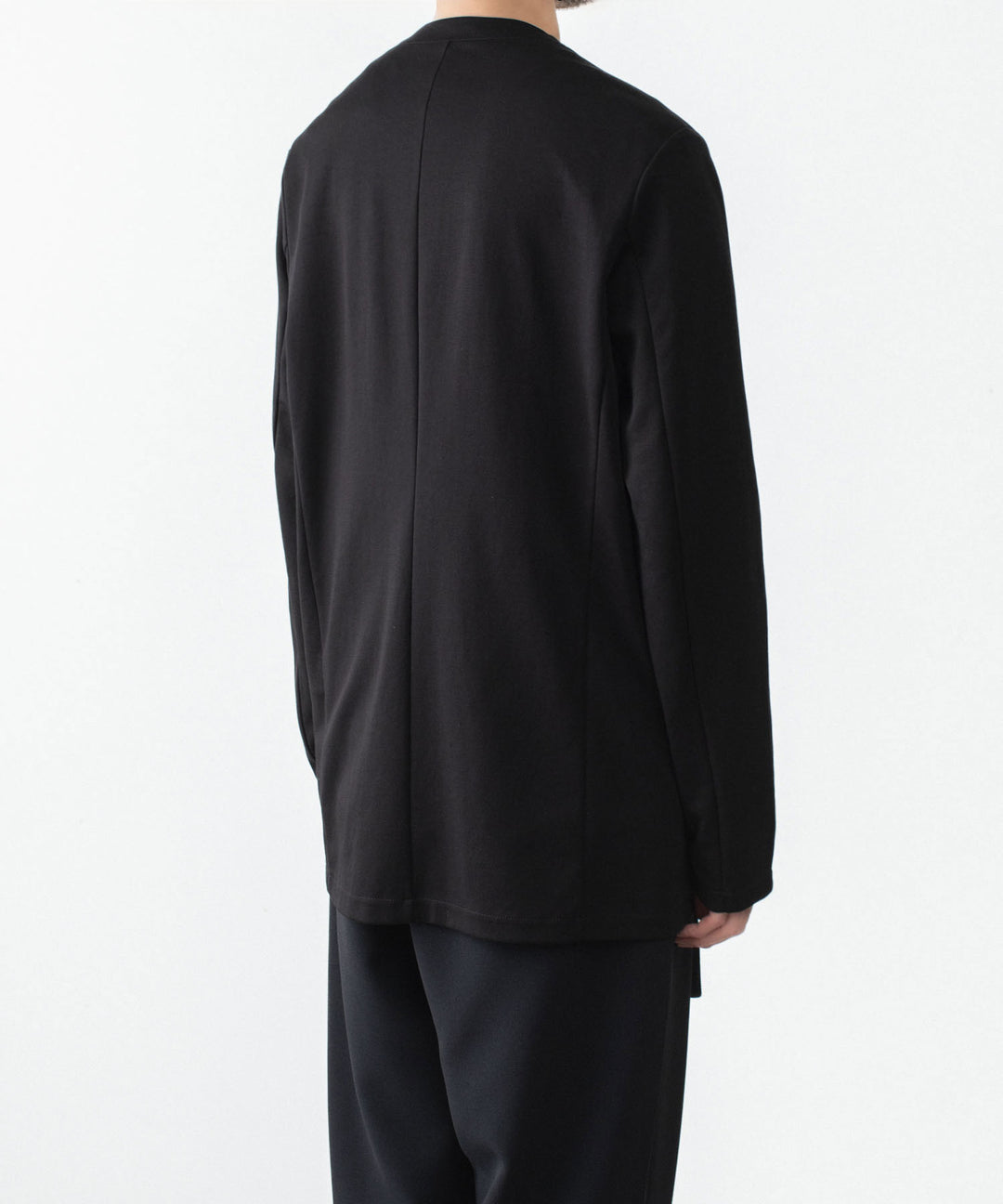 ATTACHMENT アタッチメントのCOTTON DOUBLE FACE COLLARLESS CARDIGAN - BLACKの公式通販サイトsession福岡セレクトショップ