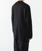画像をギャラリービューアに読み込む, ATTACHMENT アタッチメントのCOTTON DOUBLE FACE COLLARLESS CARDIGAN - BLACKの公式通販サイトsession福岡セレクトショップ
