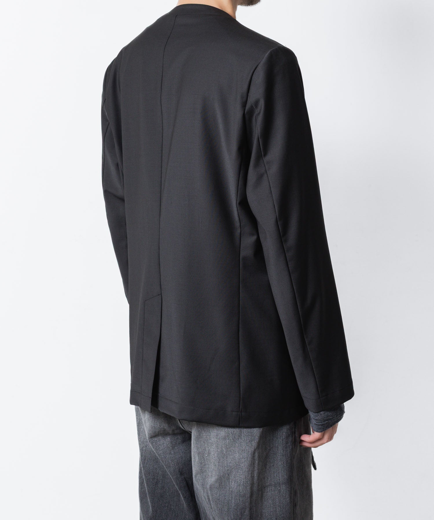 ATTACHMENT アタッチメントの2/80 PE/WO STRETCH TRO COLLARLESS JKT - BLACKの公式通販サイトsession福岡セレクトショップ