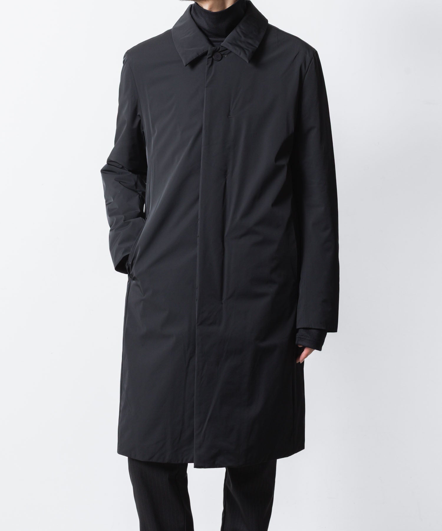 ATTACHMENT アタッチメントのNY 2LAYER STRETCH PADDING BALMACAAN COAT - BLACKの公式通販サイトsession福岡セレクトショップ
