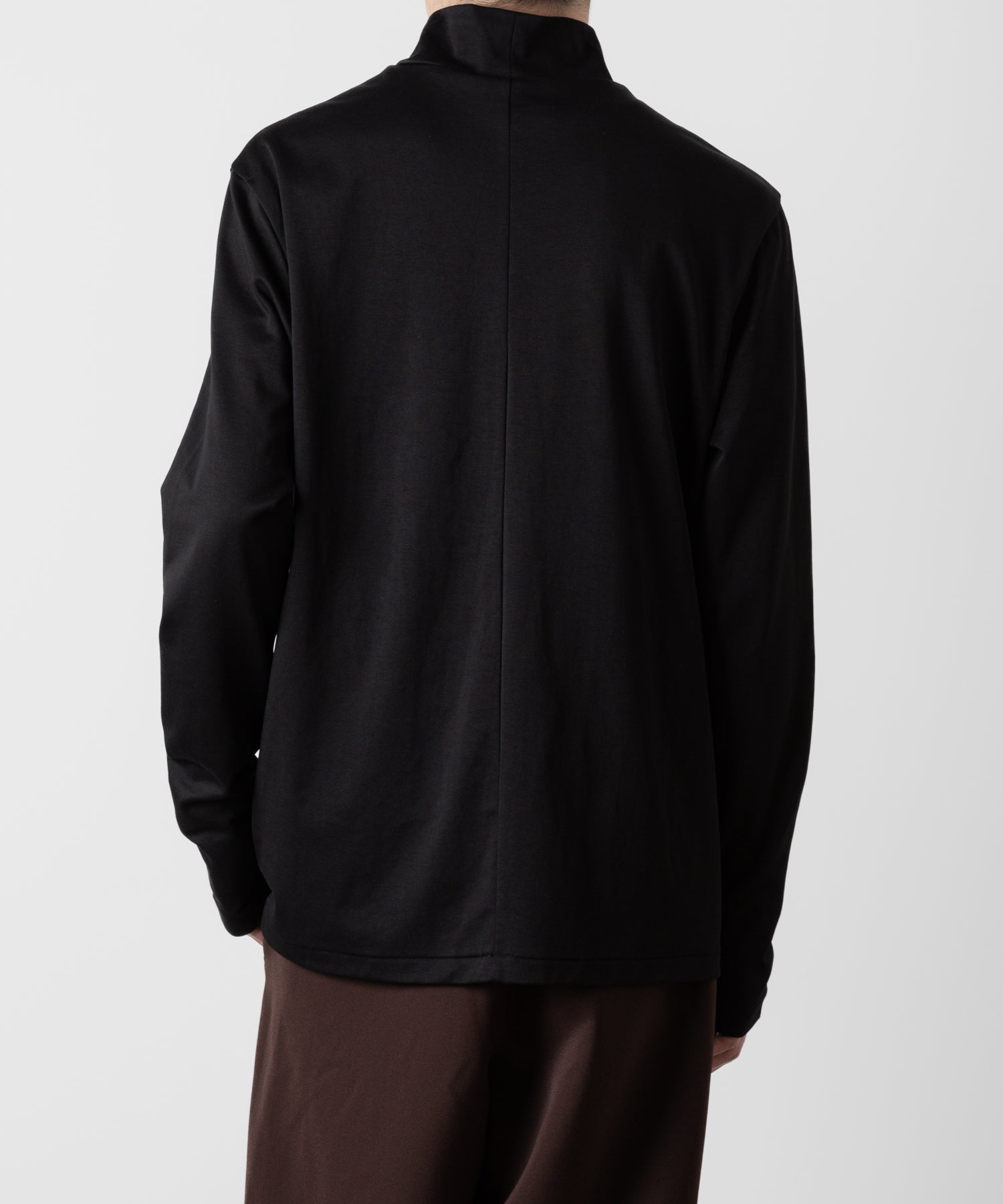 ATTACHMENT アタッチメントのCOTTON DOUBLE FACE SLIM FIT HIGHNECK L/S TEE - BLACK 公式通販サイトsession福岡セレクトショップ