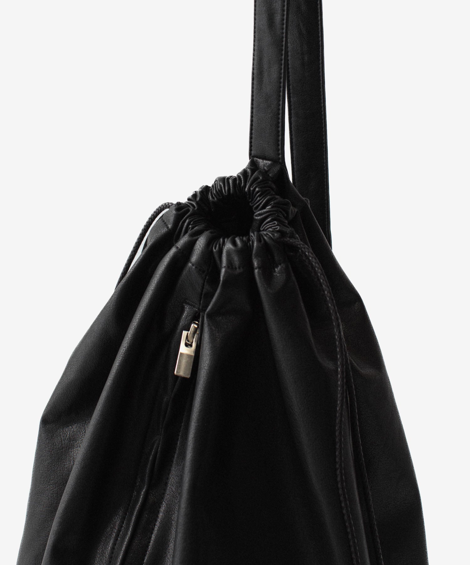 ATTACHMENT /アタッチメント】SYNTHETIC LEATHER BUCKET BAG - BLACK