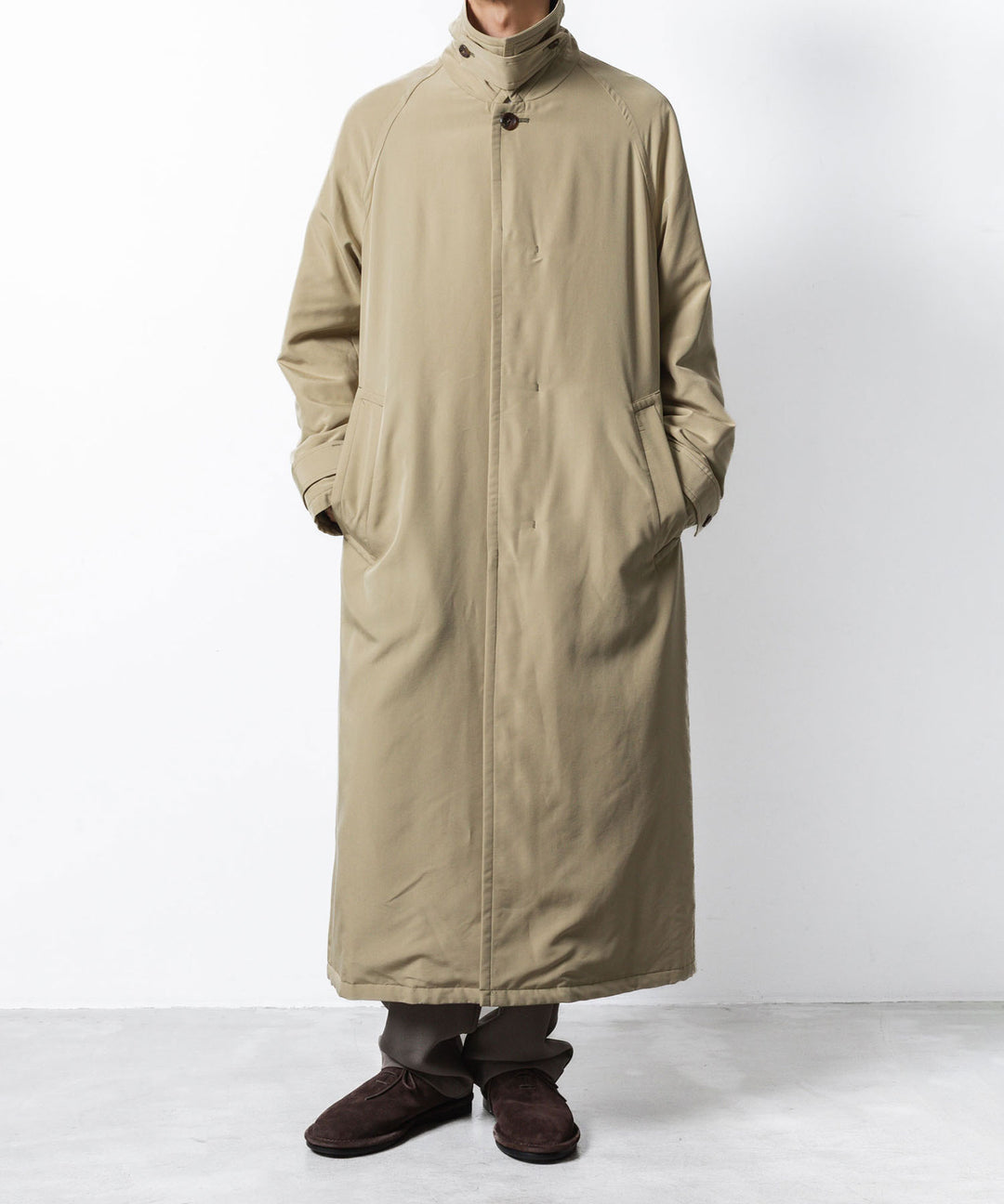 VEIN ヴェインのFIBRIL POPLIN PADDING BALMACAAN COAT - L.BEIGEの公式通販サイトsession福岡セレクトショップ