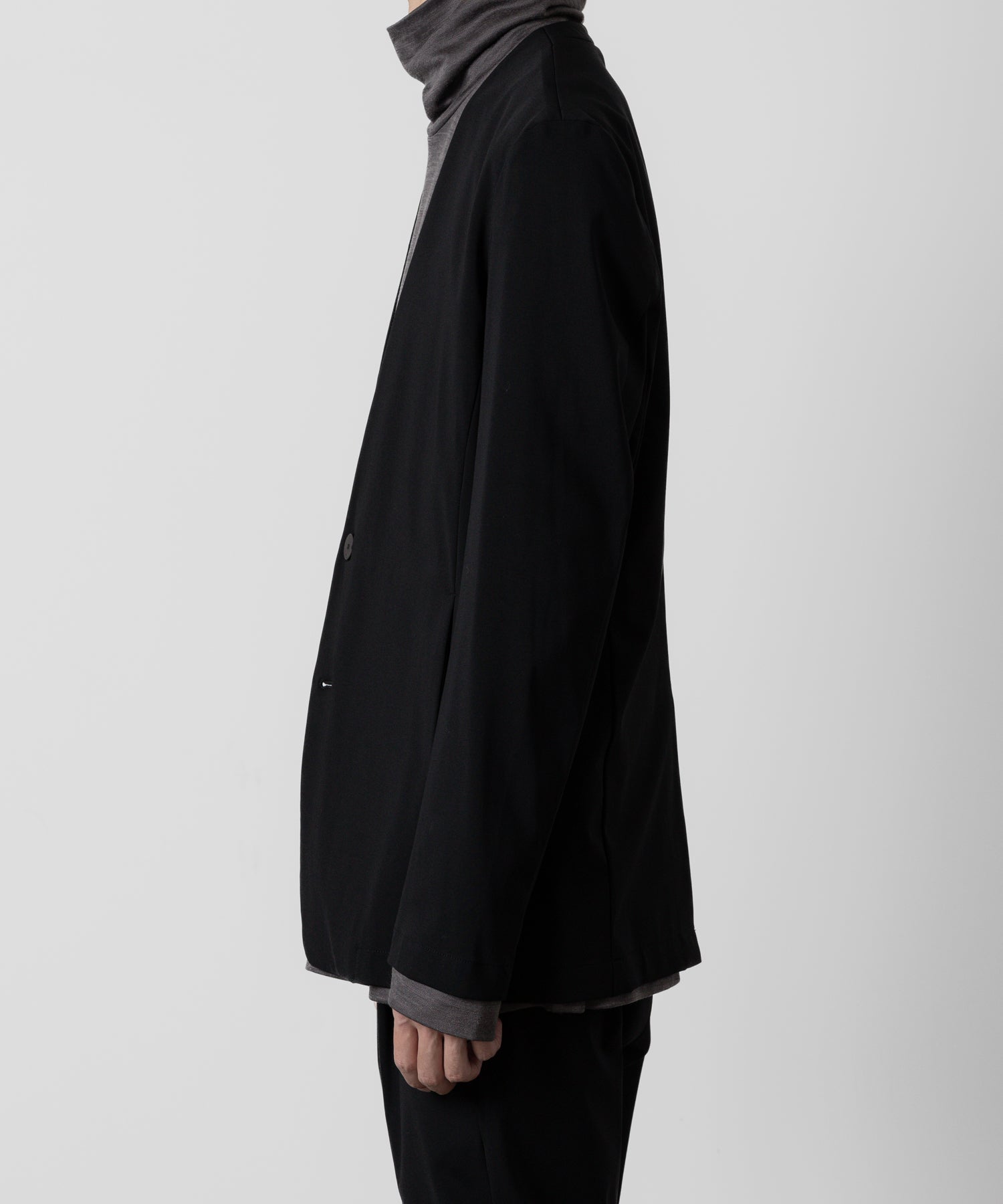 TTACHMENT アタッチメントのNY/CO STRETCH JERSEY COLLARLESS JACKET - BLACK 公式通販サイトsession福岡セレクトショップ