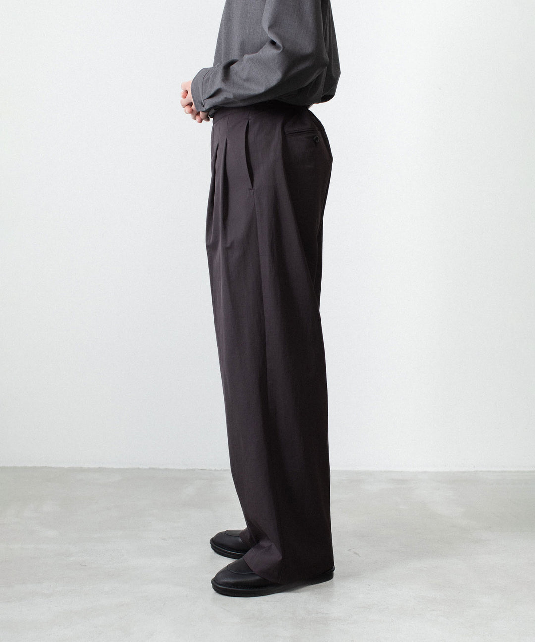 ATTACHMENT アタッチメントのPE/CO/LI DRY TWILL WIDE TROUSERS - BLACKの公式通販サイトsession福岡セレクトショップ