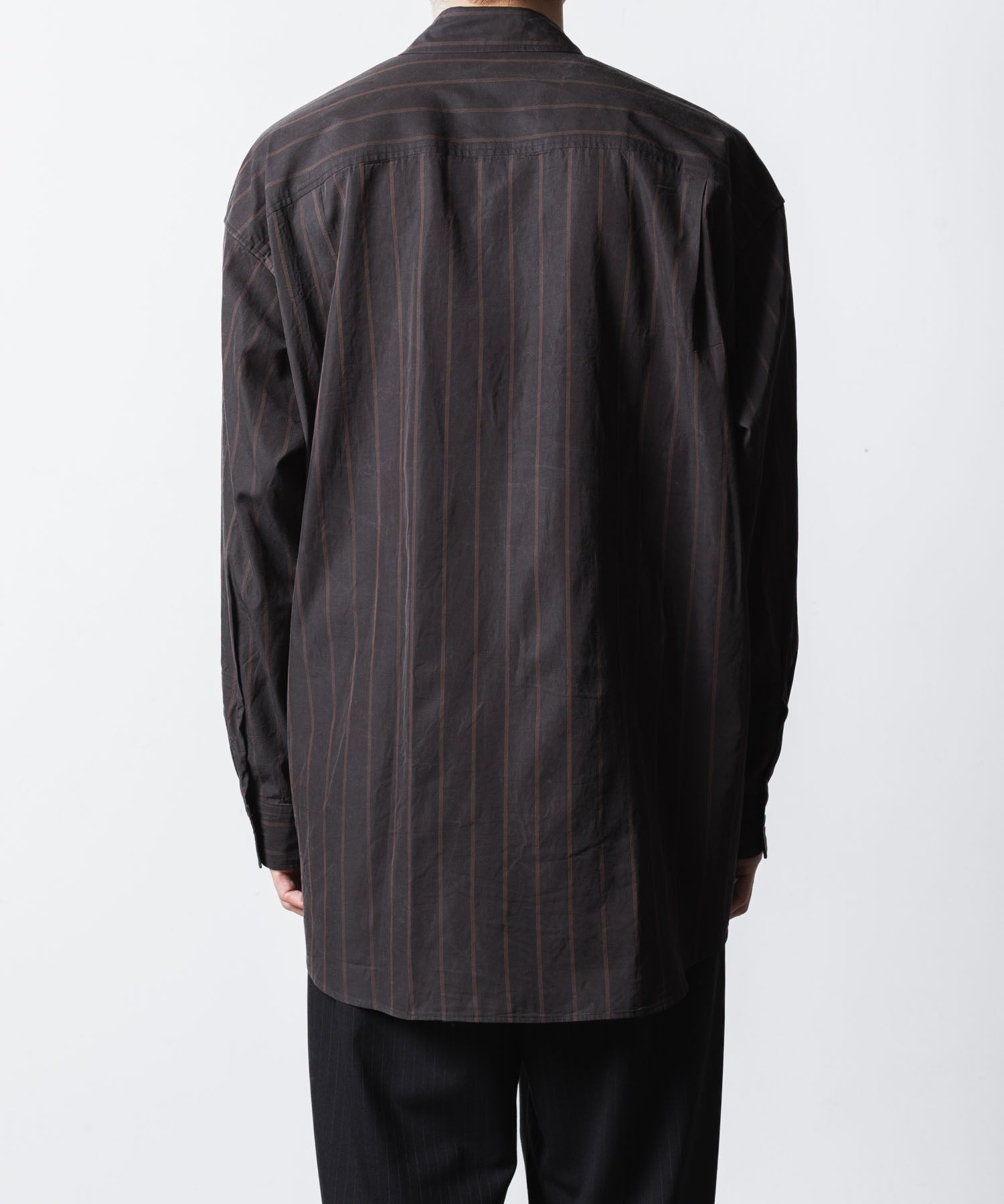 ATTACHMENT アタッチメントのCU/CO STRIPE TWILL L/S SHIRT - S.GRAYの公式通販サイトsession福岡セレクトショップ