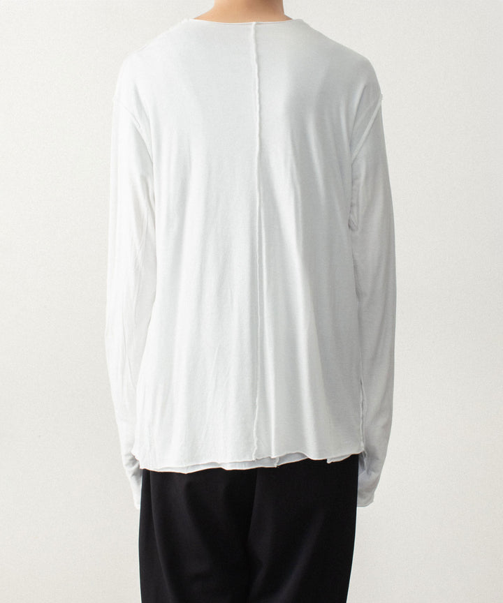 ATTACHMENT アタッチメントのCO/CU JERSEY SLIM FIT LAYERED L/S TEE - WHITEの公式通販サイトsession福岡セレクトショップ