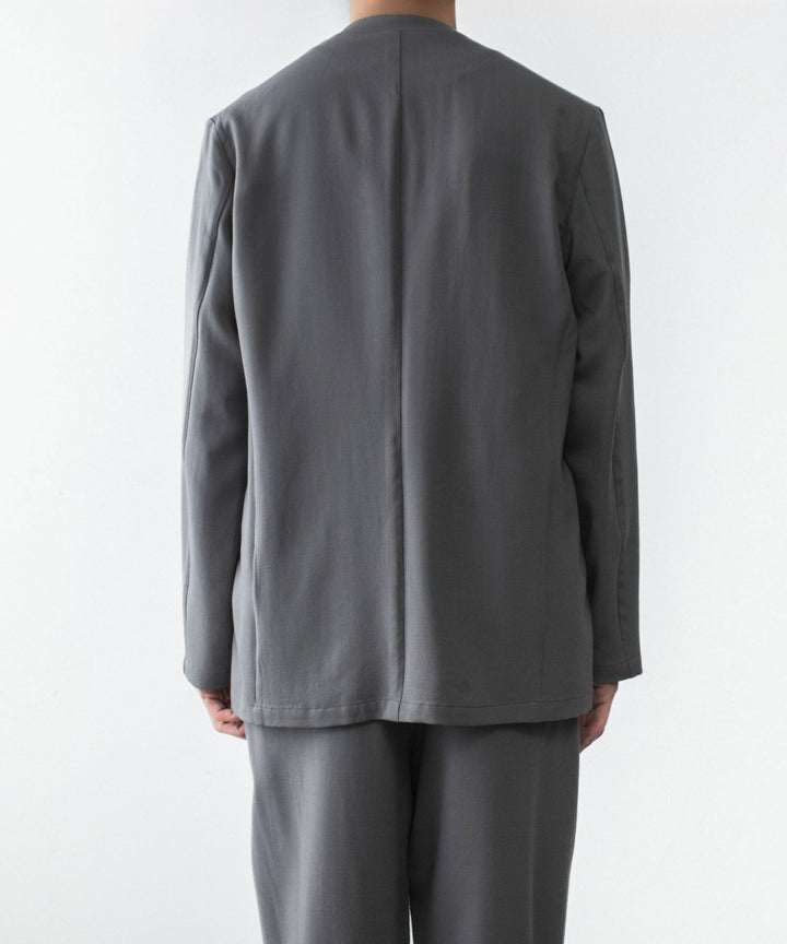 ATTACHMENT アタッチメントの2/90 WO TWIST TWILL COLLARLESS JKT - GRAYの公式通販サイトsession福岡セレクトショップ