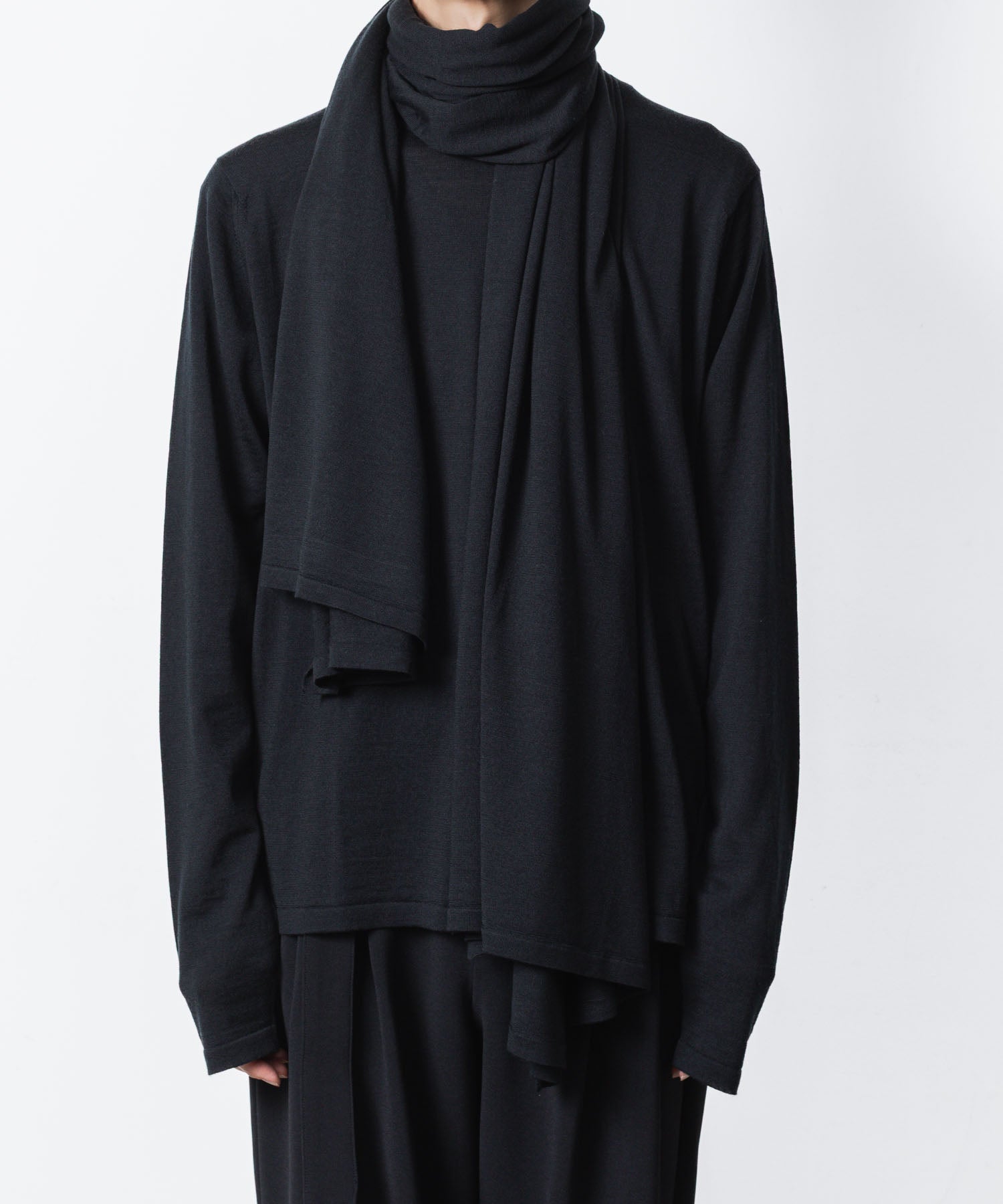 ATTACHMENT アタッチメント × JOHN SMEDLEYの× JOHN SMEDLEY MERINO EXTRAFINE WIDE STOLE - BLACKの公式通販サイトsession福岡セレクトショップ