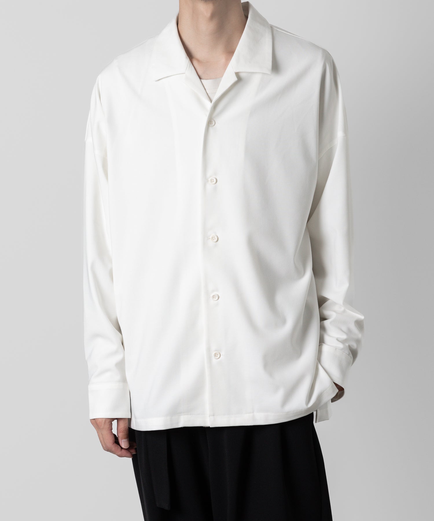 ATTACHMENT アタッチメントのPE/RY STRETCH TROPICAL OVERSIZED OPENCOLLAR L/S SHIRT - WHITE 公式通販サイトsession福岡セレクトショップ