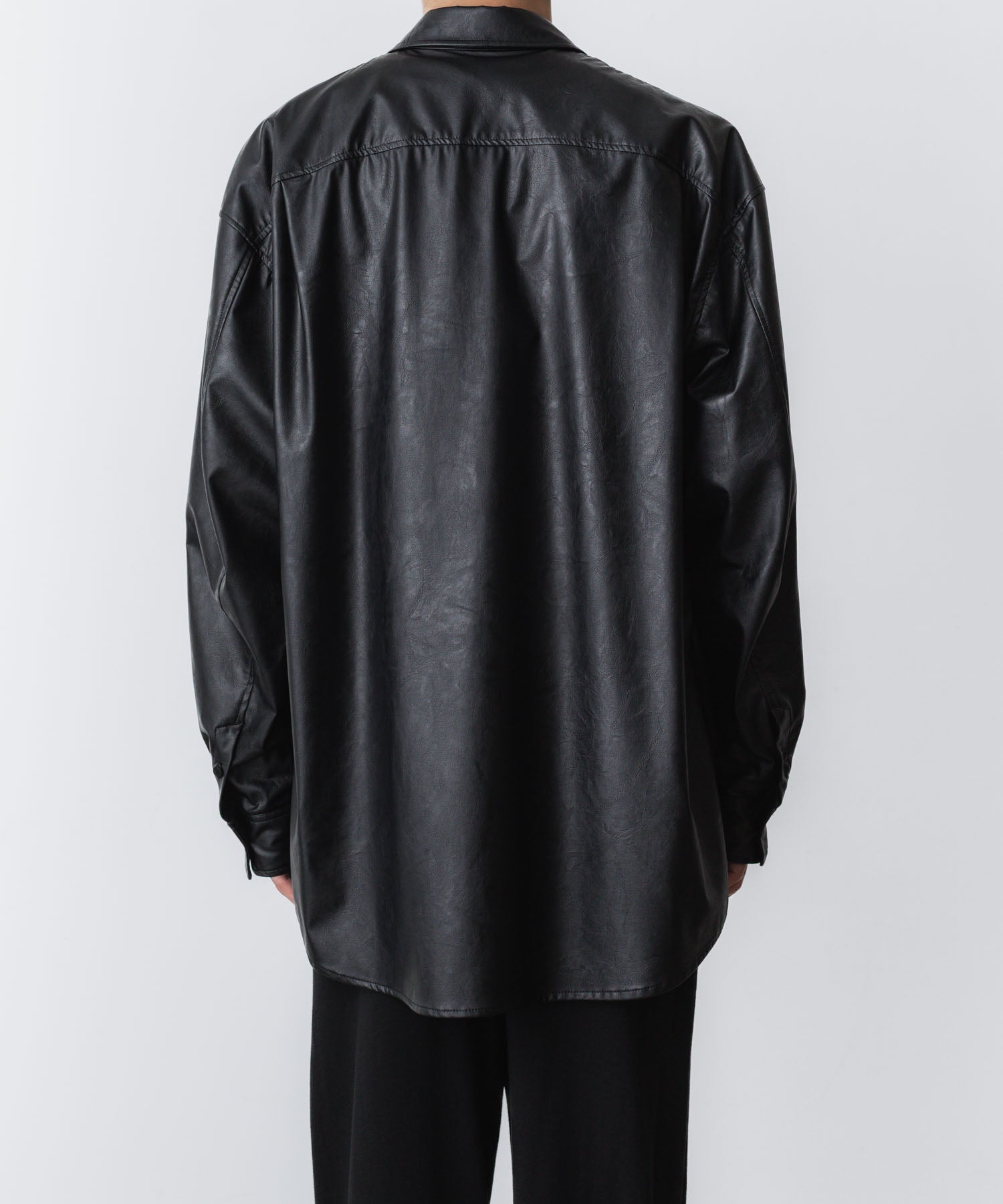 VEIN-ヴェイン SYNTHETIC LEATHER L/S SHIRTのBLACK 公式通販サイトsession福岡セレクトショップ