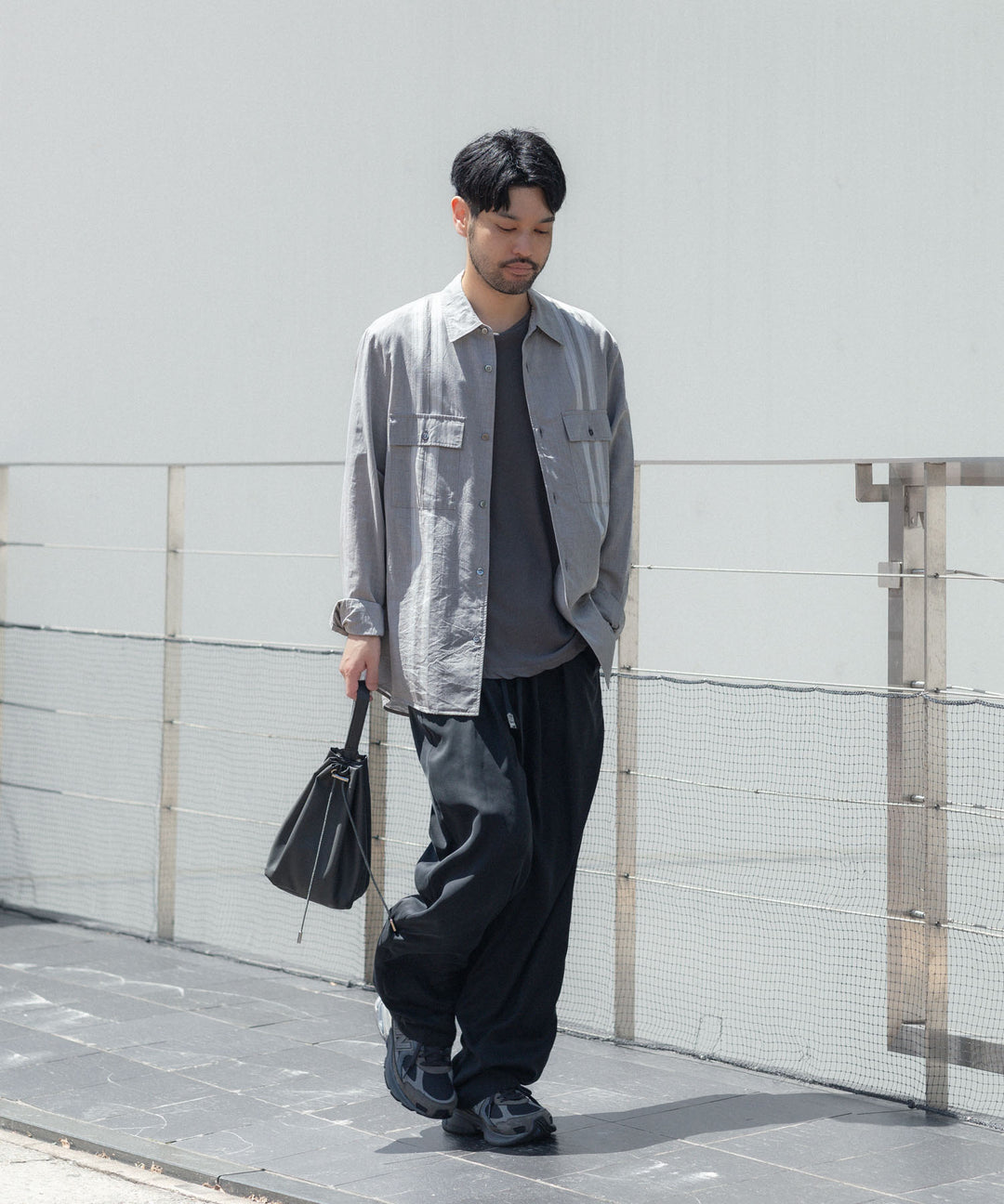 ATTACHMENT アタッチメントのCO/TEN JACQUARD LAWN PATCH POCKET L/S SHIRT - S.GRAYの公式通販サイトsession福岡セレクトショップ