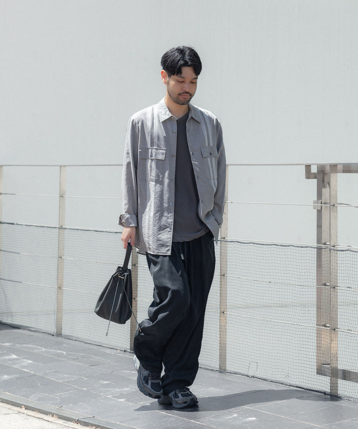 ATTACHMENT アタッチメントのCO/TEN JACQUARD LAWN PATCH POCKET L/S SHIRT - S.GRAYの公式通販サイトsession福岡セレクトショップ