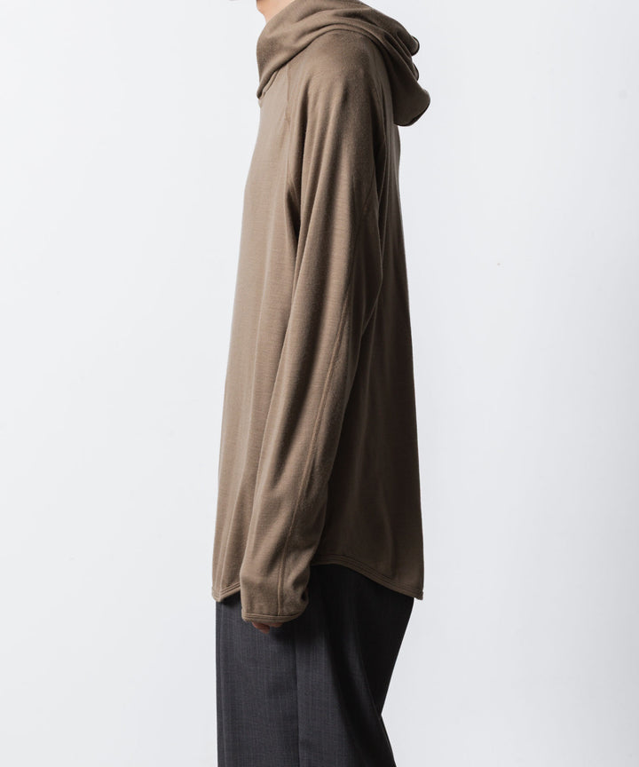 ATTACHMENT アタッチメントの1/60 WOOL SMOOTH HOODED PULLOVER - CAMELの公式通販サイトsession福岡セレクトショップ
