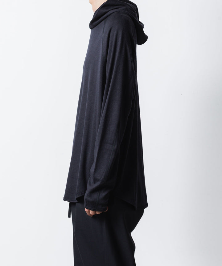 ATTACHMENT アタッチメントの1/60 WOOL SMOOTH HOODED PULLOVER - NAVYの公式通販サイトsession福岡セレクトショップ
