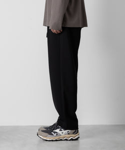 ATTACHMENT アタッチメントのPE STRETCH DOUBLE CLOTH BELTED TAPERED FIT TROUSERS - BLACK 公式通販サイトsession福岡セレクトショップ